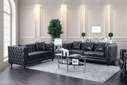 Tuxedo design dark gray leatherette sofa by Furniture of America additional picture 9