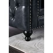 Tuxedo design dark gray leatherette sofa by Furniture of America additional picture 4