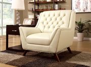 White leather match tufted back sofa by Furniture of America additional picture 3