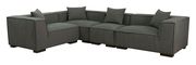 Modern 4pcs gray fabric low-profile sectional additional photo 4 of 3