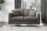 Brown linen-like fabric contemporary sofa by Furniture of America additional picture 2