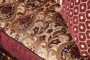 Dark burgundy rolled arms classic style sofa additional photo 2 of 4