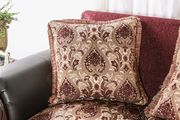 Dark burgundy rolled arms classic style sofa additional photo 4 of 4
