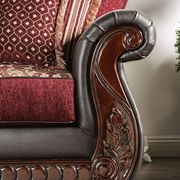 Dark burgundy rolled arms classic style chair additional photo 2 of 3