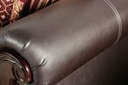Dark burgundy rolled arms classic style chair additional photo 4 of 3