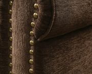 Dark brown fabric nailhead trim casual chair by Furniture of America additional picture 2