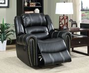 Motion / stitching / black leatherette recliner sofa by Furniture of America additional picture 2