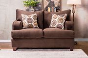 Choclate fabric casual style living room sofa additional photo 3 of 4