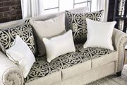 Glam style rolled arms light mocha linen sofa additional photo 3 of 4