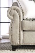 Glam style rolled arms light mocha linen sofa additional photo 5 of 4