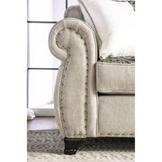Glam style rolled arms light mocha linen loveseat by Furniture of America additional picture 3