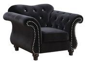 Black fabric glam style tufted sofa additional photo 4 of 4