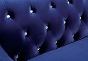 Blue fabric glam style tufted sofa additional photo 2 of 4