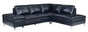 Contemporary blue sectional w/ ottoman set in blue by Furniture of America additional picture 2