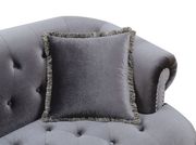 Gray flannelette fabric plush tufted loveseat by Furniture of America additional picture 2