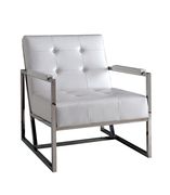 White crocodile leather button tufted chair by Furniture of America additional picture 2