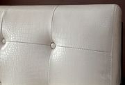 White crocodile leather button tufted chair by Furniture of America additional picture 3