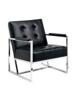 Black crocodile leather button tufted chair by Furniture of America additional picture 2