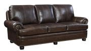 Top grain dark espresso brown sofa by Furniture of America additional picture 2