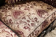 Traditional leatherette/chenille fabric sofa additional photo 2 of 4