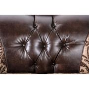 Traditional leatherette/chenille fabric loveseat additional photo 2 of 4