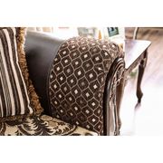 Traditional leatherette/chenille fabric loveseat additional photo 3 of 4