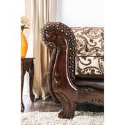 Traditional leatherette/chenille fabric loveseat additional photo 5 of 4