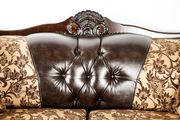 Traditional leatherette/chenille fabric sofa additional photo 4 of 4