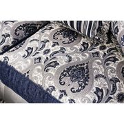 Navy / silver stylish modern loveseat by Furniture of America additional picture 2