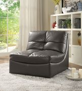 Gray leatherette 6pcs modular sectional sofa additional photo 3 of 4