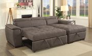 Ash brown fabric sectional w/ built-in bed additional photo 2 of 4