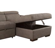 Ash brown fabric sectional w/ built-in bed additional photo 3 of 4