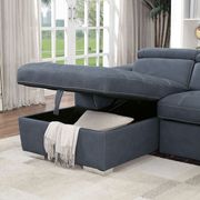 Blue fabric sectional w/ built-in bed by Furniture of America additional picture 5