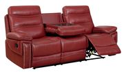 Red leather recliner sofa in contemporary style by Furniture of America additional picture 2