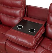 Red leather recliner sofa in contemporary style by Furniture of America additional picture 5