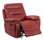 Red leather recliner sofa in contemporary style by Furniture of America additional picture 8