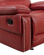 Red leather recliner sofa in contemporary style by Furniture of America additional picture 9