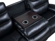 Black leather recliner sofa in contemporary style by Furniture of America additional picture 3