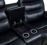 Black leather recliner sofa in contemporary style by Furniture of America additional picture 5