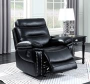 Black leather recliner sofa in contemporary style by Furniture of America additional picture 6