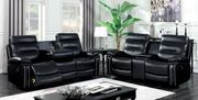 Black leather recliner sofa in contemporary style by Furniture of America additional picture 10