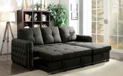Dark gray fabric sectional w/ sleeper and storage by Furniture of America additional picture 2