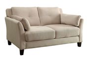 Beige flannelette fabric affordable sofa additional photo 3 of 4