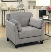 Gray flannelette fabric affordable sofa additional photo 5 of 4