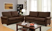 Transitional chocolate sofa brown w/ rolled arms by Furniture of America additional picture 2
