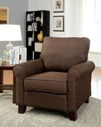 Transitional chocolate sofa brown w/ rolled arms by Furniture of America additional picture 4