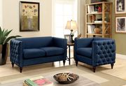Blue fabric tufted loveseat in contemporary style by Furniture of America additional picture 4