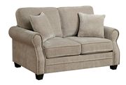 Tan brown chenille fabric casual style sofa additional photo 2 of 5