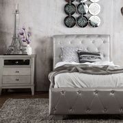 Contemporary tufted bed w/ bluetooth speakers additional photo 3 of 8