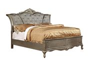 Traditional style padded fabric headboard king bed by Furniture of America additional picture 3